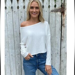 NWT Six/Fifty High Hopes Top Ivory Cropped Long Sleeve Medium and Large